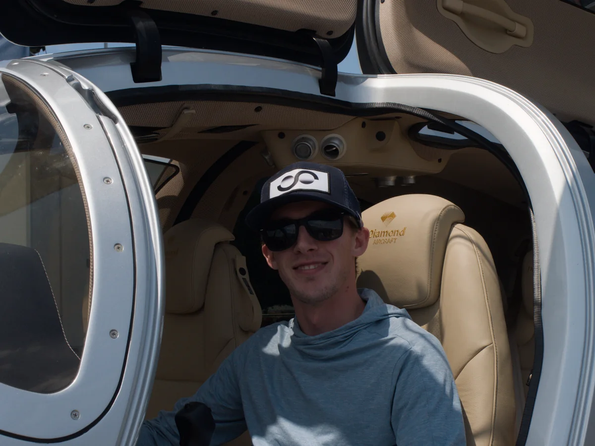 Sitting in the cockpit of a small aircraft