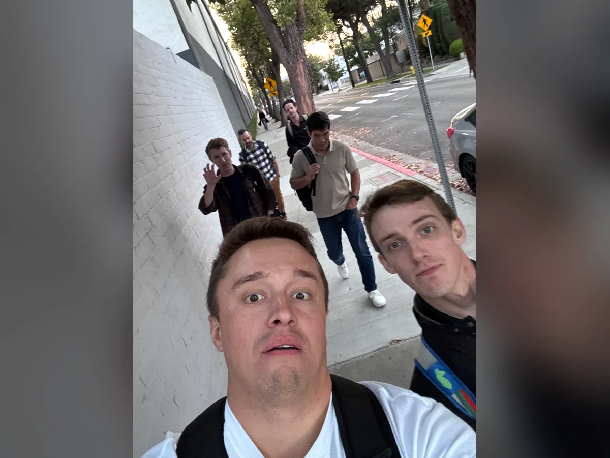 A group enjoying a walk together through the neighborhood
